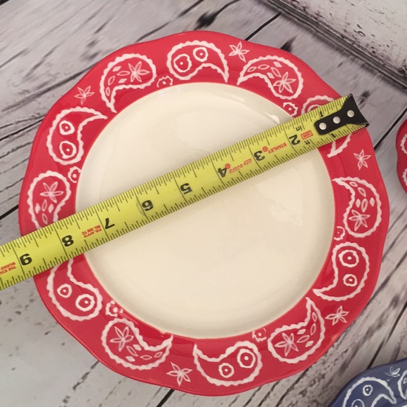 Dining Nwot Bandana Print Plates Poshmark